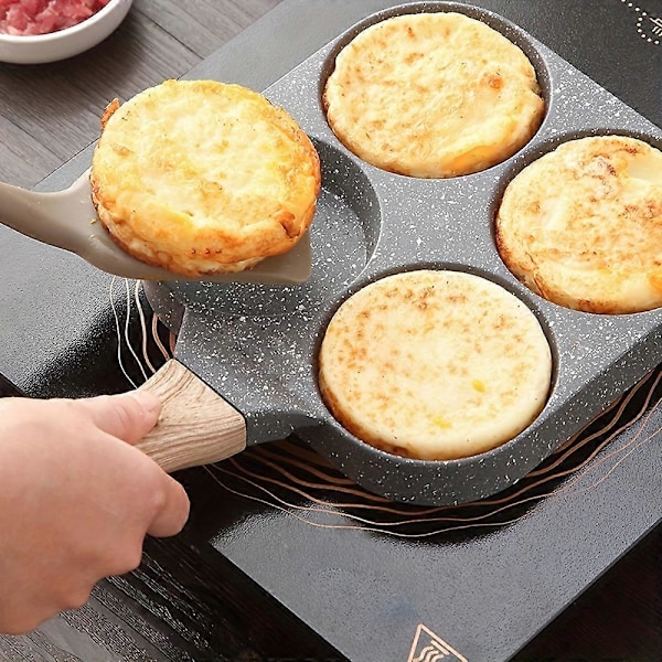 Nye modeller 1 stk. Ny stil Fire-kop Stegepande, Medicinsk Sten Non-Stick Stegepande til Morgenmad, Opdelt Æggepande Egnet til Gas Komfur og Indu