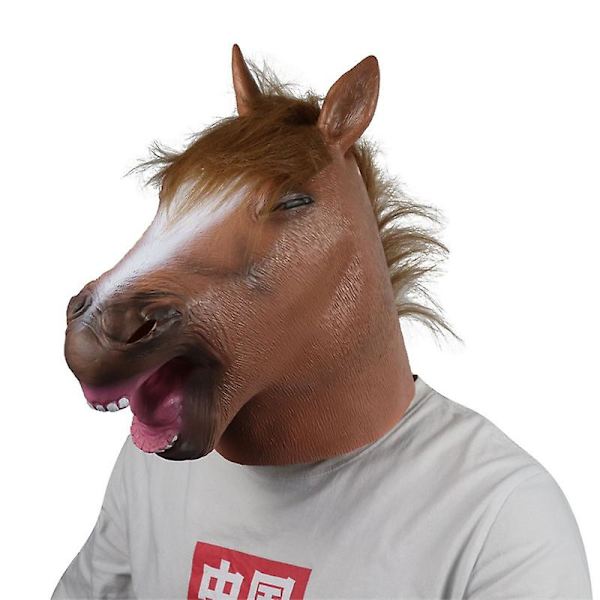 Halloween Horse Head Mask Ball Cosplay Lateksi Hevosen päänaamio Eläinpuku Teatteri kepponen Hullut Juhlat Halloween-sisustus