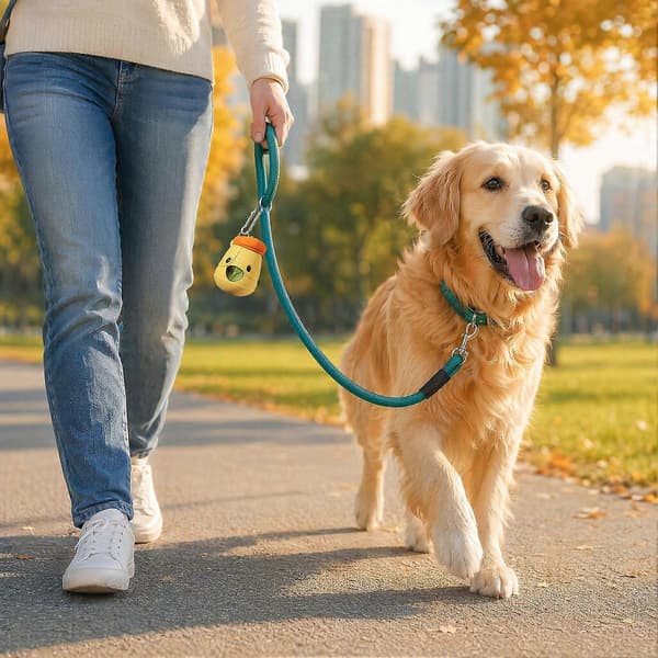 Hundefoderpose-dispenser – sød hundeform og nem genopfyldning til håndtering af kæledyrsaffald Pink