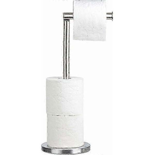 Stående toiletpapirholder i rustfrit stål, ideel til 4 ruller toiletpapir, nem at vedligeholde, rustfrit stål