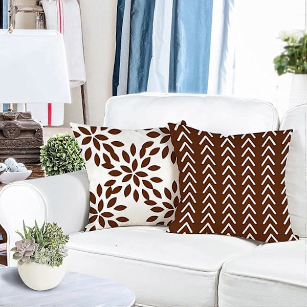 Putetrekk Sett med 4 lin putetrekk for sofa hage seng sofapute 40x40cm