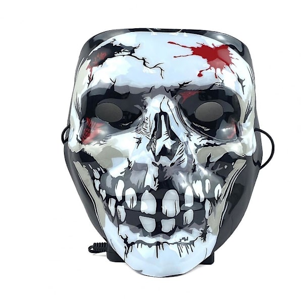 2023 Halloween Mask Led Light Up Mask Skrämmande Clown Mask För Festival Cosplay Halloween Kostym Maskeradfester,karneval,present Black  White