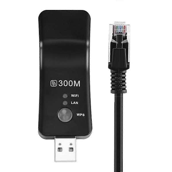 USB TV WiFi Dongel Adapter 300Mbps Universell Trådlös Mottagare RJ45 WPS Smart TV