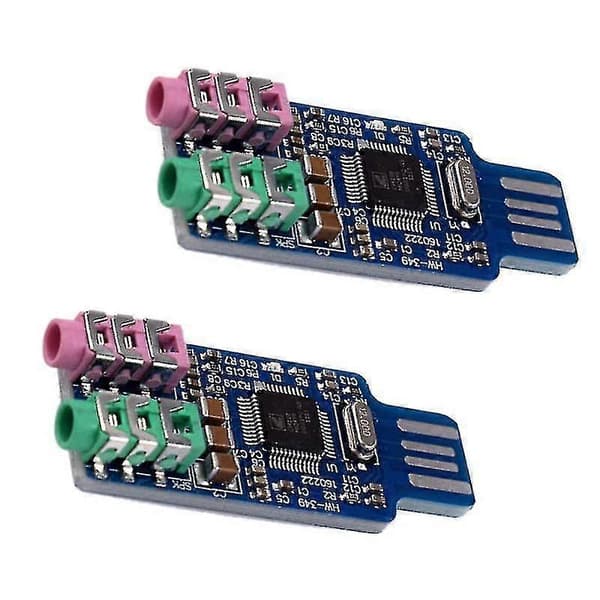 2 stk. Cm108 Usb Lydkort Modul Gratis Driver Til Bærbar Computer Eksternt Lydkort Med 3.5