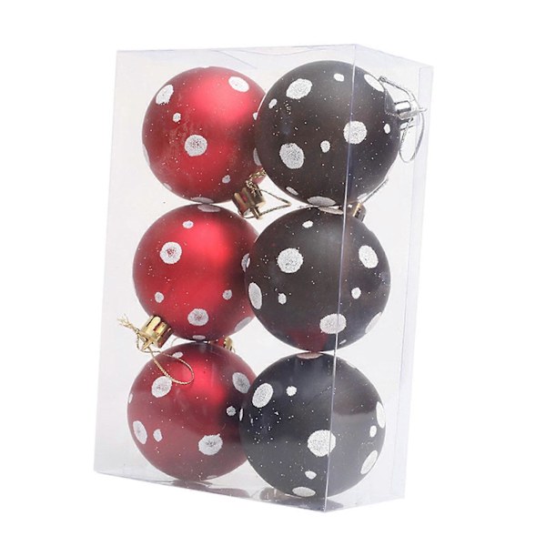 6x Julgranskulor Ornament Set Dekorationer för Firande Alla Hjärtans Dag