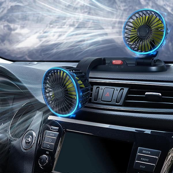 Elektrisk Bilventilator 3 Hastigheder Dobbelt til Hoved Bil Auto Køling Luftcirkulationsventilator til