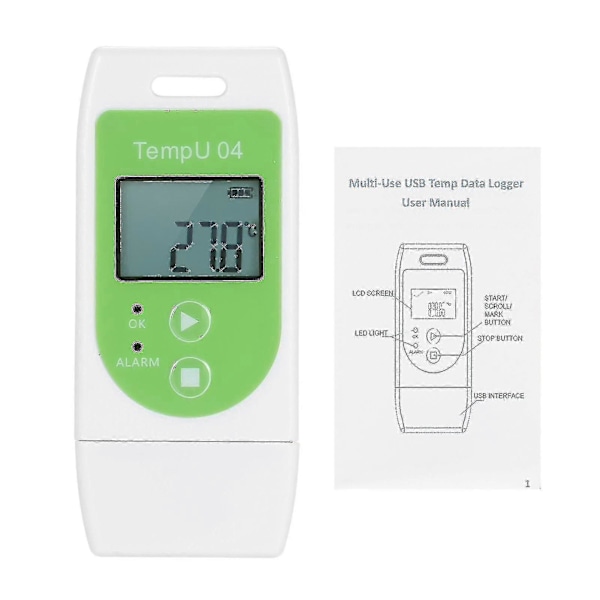 Datalogger för temperatur, multifunktionell, USB, återanvändbar, 32 000 mätvärden