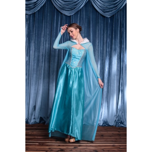 Halloween prinsessekjole voksen kostume Frozen Elsa prinsessekjole cosplay XXL