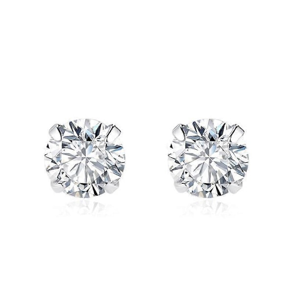 1 Par Rustfri Stål Ørestikker Hypoallergen Cubic Zirconia 316L Øreringe 4mm
