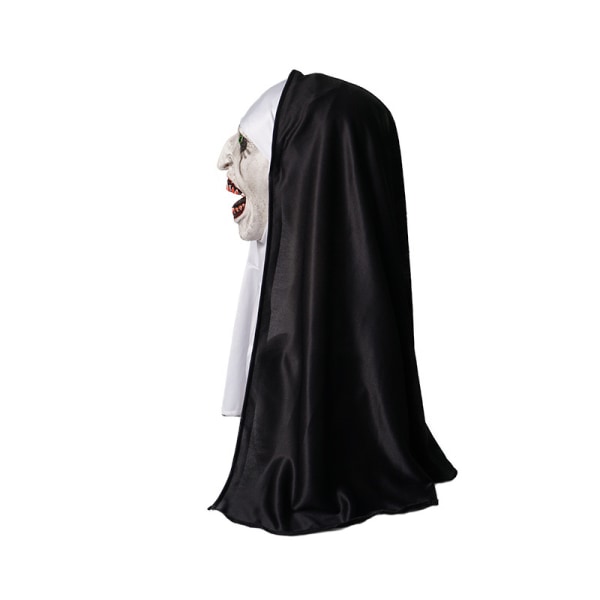 Halloween Skræmmende Makeup Mask Tricky Ghost Face Horror Skræmmende Latex Hovedbeklædning Nun style 1
