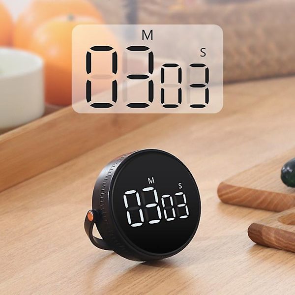 Roterende nedtelling Timer Klokke Timer Kjøkken Magnetisk påminnelse Baketimer Storskjerm Digital kjøkkentimer Pink