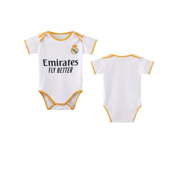 23-24 Real Madrid Arsenal Paris baby fodboldtrøje Argentina Portugal baby kravlende onesie Real Madrid home court Size 9 (6-12 months)