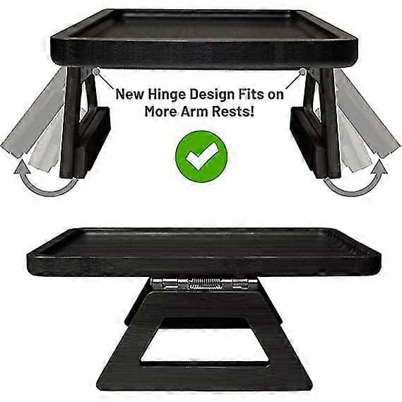 Armbord med klemme til sofa, sofaarmbakke Black