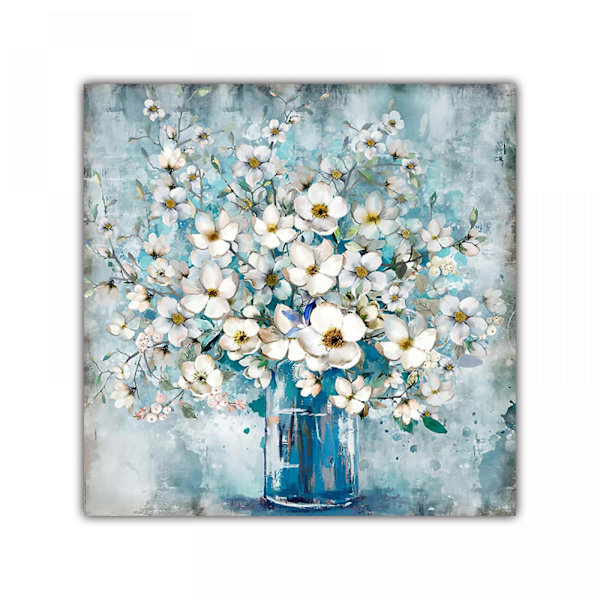 Lerret Malerier Veggkunst Jasminblomst (19.7\"x19.7\")