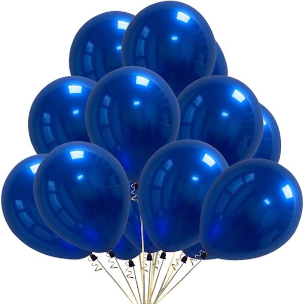 Krom Metallisk Kungsblå Ballonger 12 Tum Premium Metallballong för Festdekorationer 100 ST (Kungsblå)