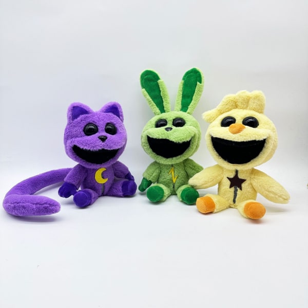 poppy playtime smilende critterspoppy bunny plys dukke yellow