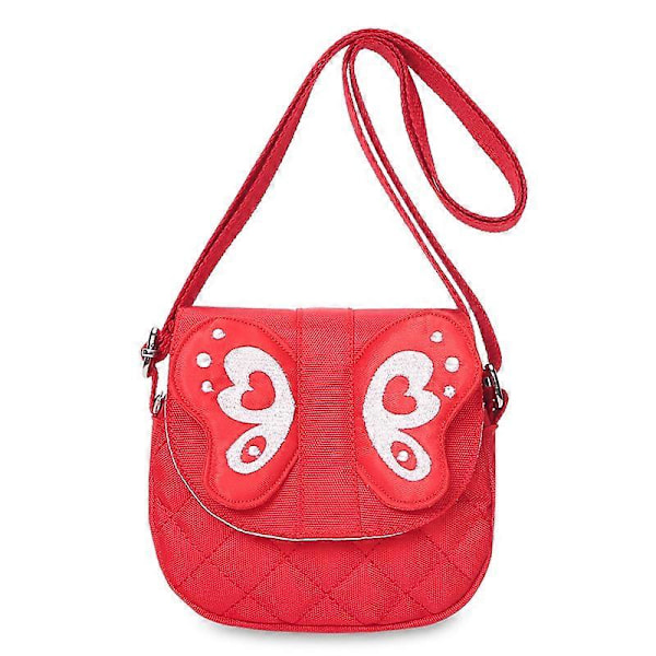 Små jentepunger for barn - Mini søt prinsessehåndveske skulderveske (Butterfly Red)