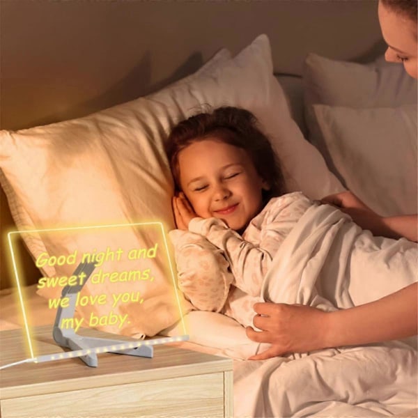 Färgglad 7 Färgers LED Whiteboard Akryl Anslagstavla med Ställ USB-driven Återanvändbar Ni
