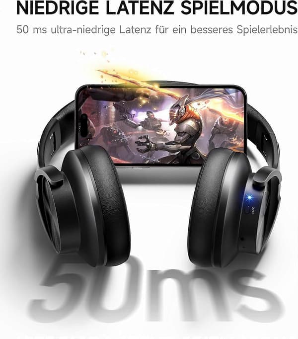 B8 Bluetooth-hovedtelefoner 120 timers spilletid trådløse over-ear med mikrofon 3 EQ-tilstande Bluetooth 5.3 sort