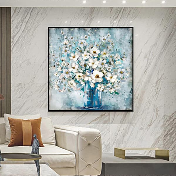 Canvas Tavlor Väggkonst Jasminblomma (23.6\"x23.6\")