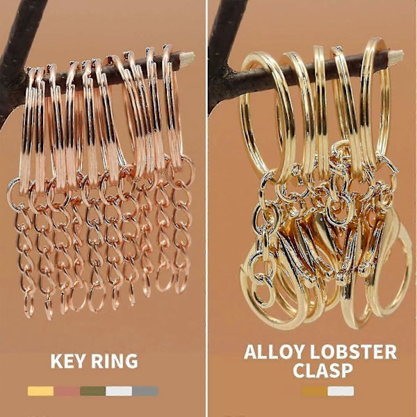 660 stk Fargede Kompatible Med Nøkkelringringer Med Kjede Og Splittring Skrueøye Pins DIY