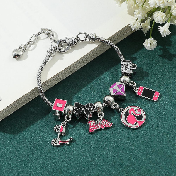 Barbie Charm Armbånd Pink Barbie Cute Pendant Smykker Dame Piger Fødselsdagsgaver