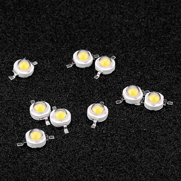 6 stk. LED Chips 1W LED Perle Chip Pære Lampe Armatur DIY Tilbehør (Varm Hvid)