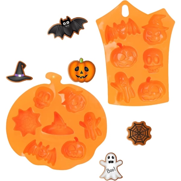 Moule En Silicone Halloween, Moule Gteau Fondant, Moule En Silicone De Cuisson, Forme De Fantme De Crne De Chauve-souris Citrouille, Peut Tre Utilis