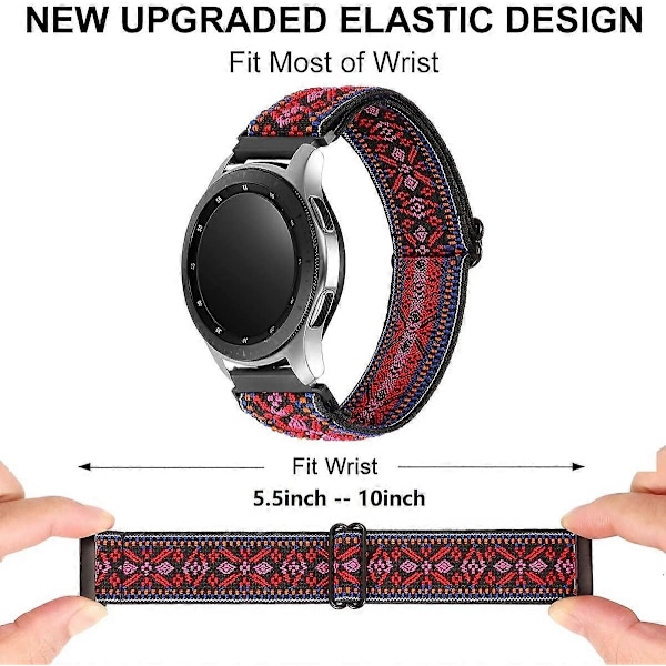 Elastisk klokkereim for Galaxy Watch 46mm reimer, Galaxy Watch 3 45mm reimer, Gear S3 Frontier reim Klassiske reimer Mykt stretch armbånd for Samsung Gala