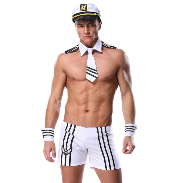Juledress dress Klær-herre marine politikostyme med lue Sexy sjømann cosplay rollespill kostymer Karneval marine uniform shorts med lue krage