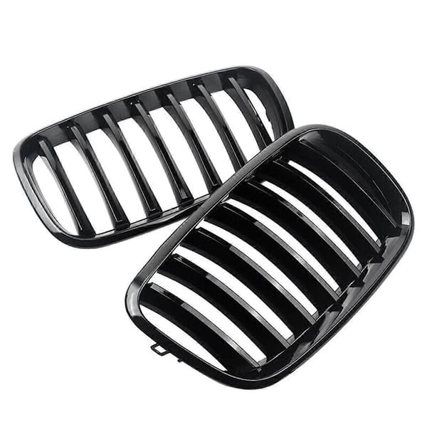 1 par front grill nyre grill til X5 X6 E70 E71 2007-2013 blank sort 51137157687 51137157
