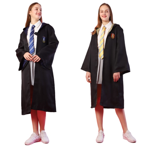 Halloween Harry Potter magisk kappe perifer cos kostyme ytelse kostyme sett Hufflepuff L