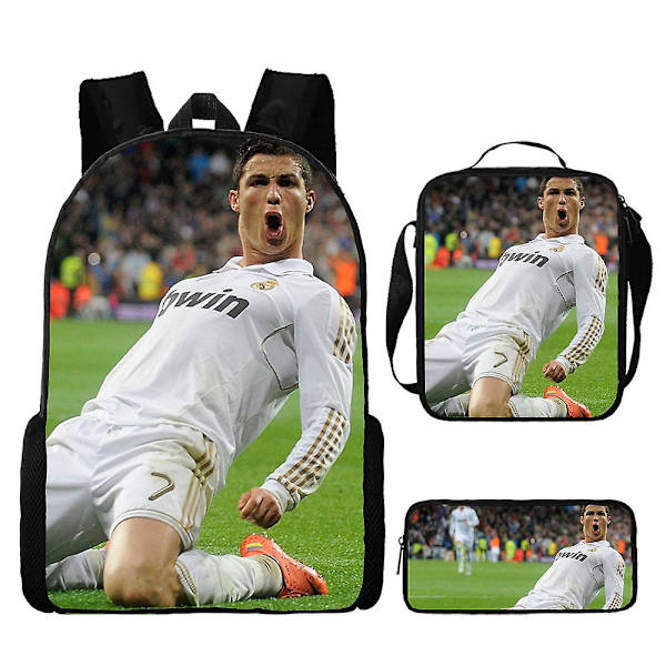 Football Star Cr7 Skolväska Reseryggsäck Lunchväska Case Present för barn studenter style 5