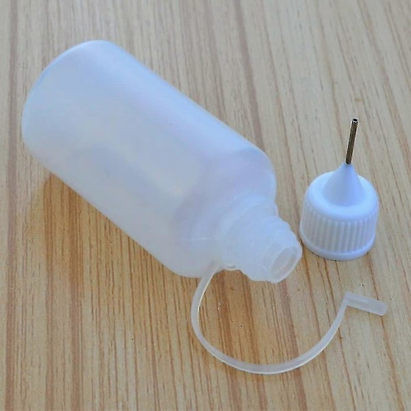 10 stk. 30 ml Plast Klemmeflaske med Spissapplikator, Gjenfyllbare Dråpeflasker med Nålhette for Lim DIY
