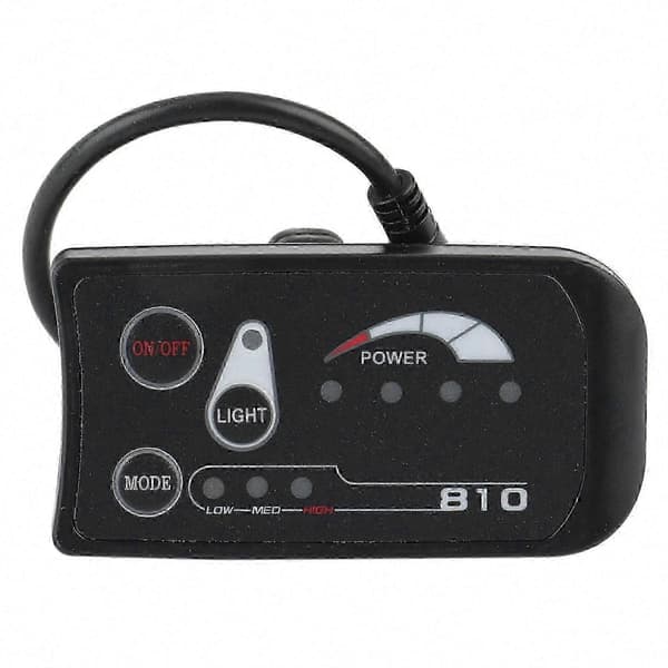 Ebike 810 LED Display-stik til cykelhastighedsmåler, forlygte og LED-lys Black