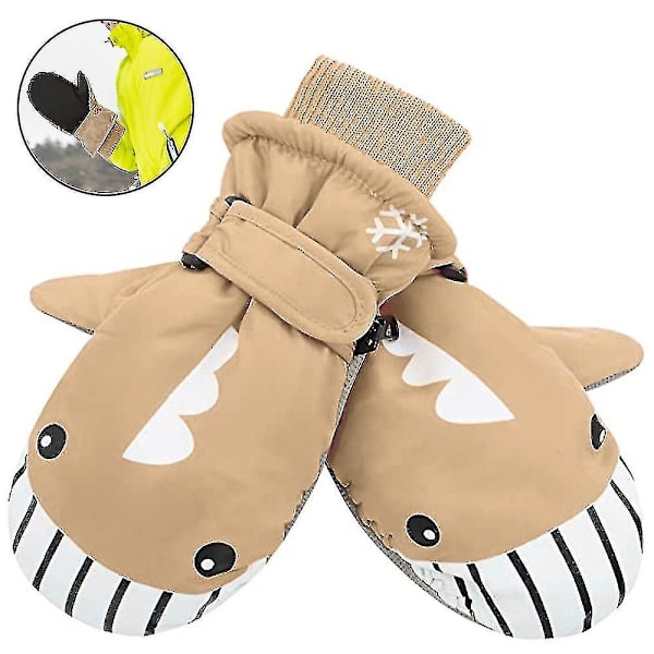 1 par Kid Vinterhandskar Toddler , Ski Boy Snow Girl Vattentät coffee