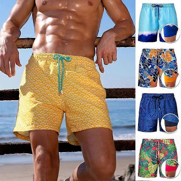 Badbyxor för män, snabbtorkande 5 tums innersöm strandshorts