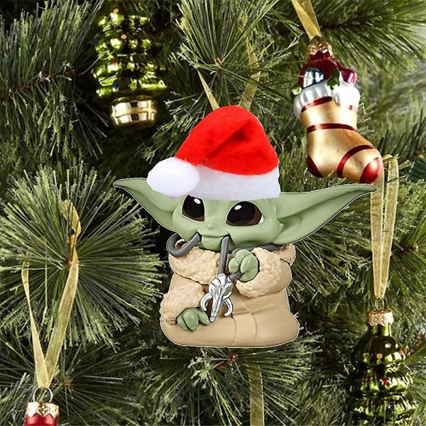 Christmas Baby Yoda Julemand vedhæng hængende dekoration juletræ hængende tegneserie ornament til soveværelse, stue, kontor style 8