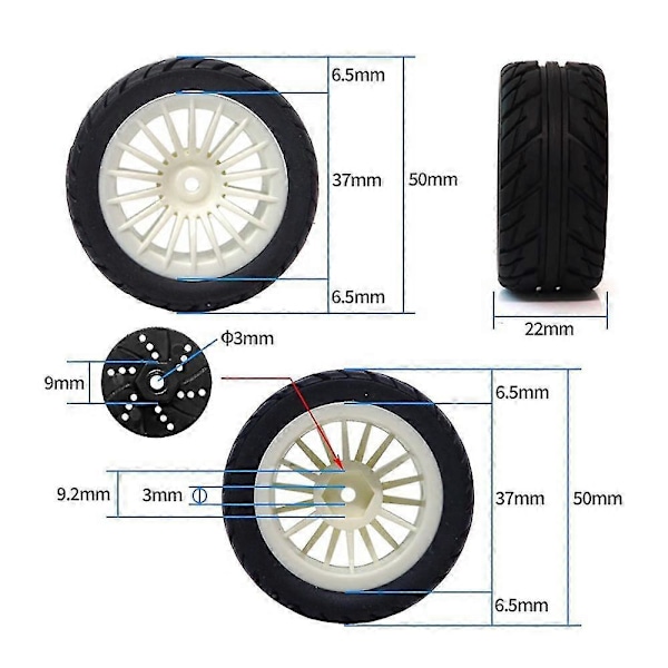 4kpl Kumirenkaat Rengas Pyörä Yhteensopiva Sg1603 Sg1604 1/16 Rc Auton Osat, 2