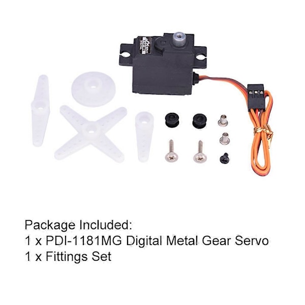 Hållbar PDI-1181MG 18g 3.5KG Metallväxel Digital Core Servo Delar för RC Modell