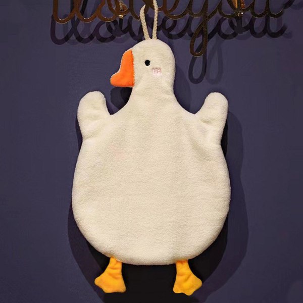Keittiöpyyhe sarjakuva Duck Goose CAN ripustaa kotitalouksien kylpyhuoneen paksuuntunut imukykyinen pyyhe Nenäliina ruoanlaitto puuvilla White