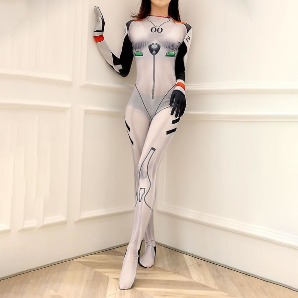 Evangelion Anime Ayanami Rei Cosplay-kostyme Kvinner Battle Suit Bodysuit Jumpsuit Halloween Dress Up Gaver 2XL