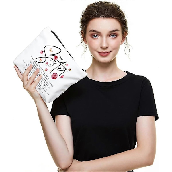 Till Min Syster Gåvor, Syster Födelsedagspresenter från SysterVänner, Systerpresenter från Systrar - Glöm Aldrig Att Jag Älskar Dig - Sminkväska för Syster, till Födelsedag,