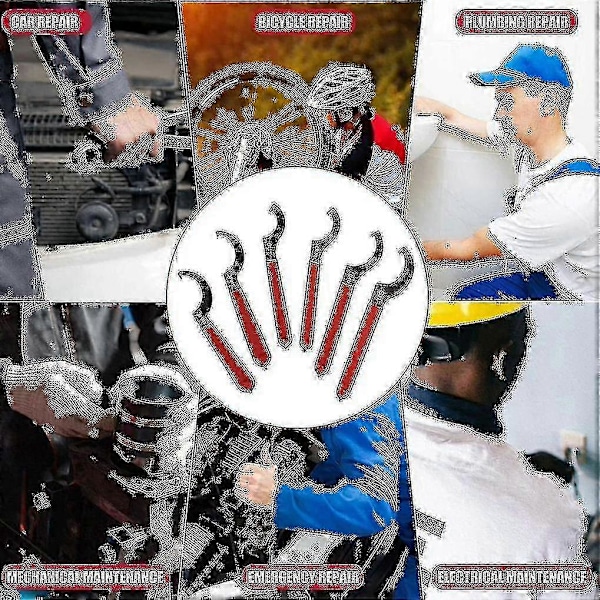 6 Delars Skiftnyckelset Justerbar Coilover-nyckel Skiftnycklar Kroknycklar Verktyg Coilover-nyckel