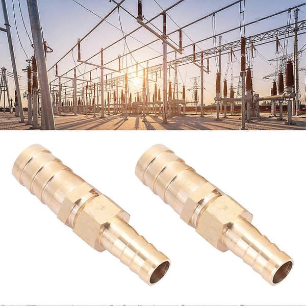 2 stk. Messing Slange Studs Reduceringsprop Konnektor (10mm til 12mm)