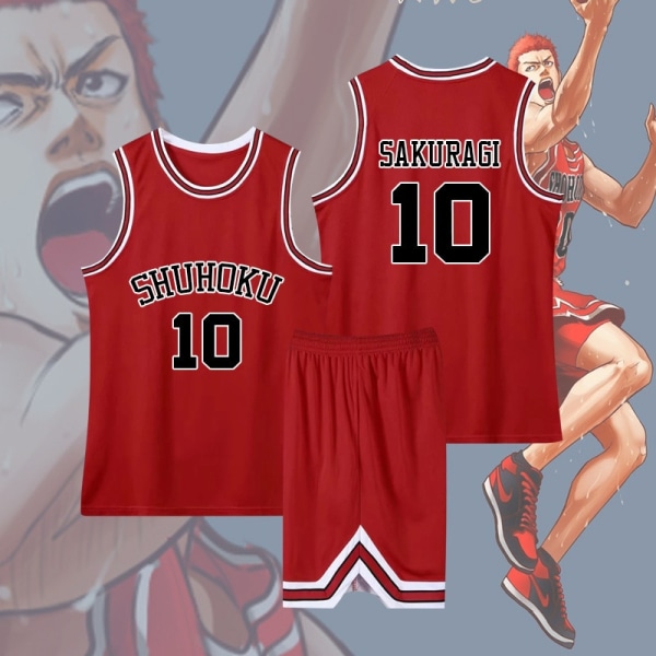 Anime Sakuragi Hanamichi Cosplay Slam Dunk Jersey Shohoku School Basketball Team Uniform Sportswear Kaede Rukawa Cosplay Costume Sakuragi Hanamichi L