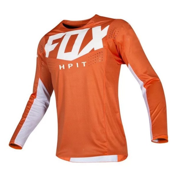 FOX sommar utomhuscykling klädsel med rund hals långärmad snabbtorkande t-shirt som andas orange S