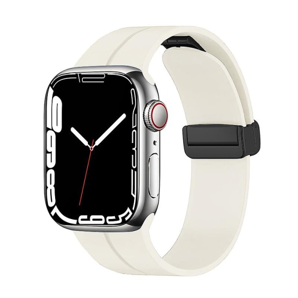 Magnetisk stropp for Apple Watch Ultra Band 49 mm 45 mm 41 mm 44 mm 40 mm 42 mm 38 mm Silikon Correa-armbånd Iwatch Series 8 Se 7 6 5 4 starlight 38mm 40mm 41mm