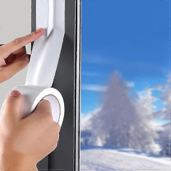Wacoyok Fönstertätningslist Vit, Fönsterisoleringslist För Att Blockera Drag Kall Luft Damm Regn, Inga Rester, 2-tum X 20 Yards