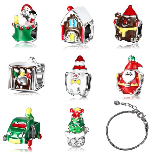 Julecharme Armbåndsfremstillingssæt Juleholdbart Gør-det-selv Armbånd